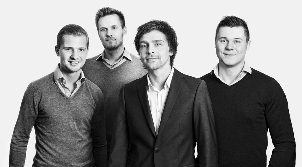 Das Gründerteam von MYLOMA (v.l.n.r.): Antoine Henrich (22), Clemens Dall (27), Dario Blaul (31), Maximilian Schulz (22) 