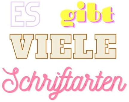 Viele Schriftarten Beispiel